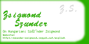 zsigmond szunder business card